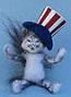 Annalee 5" Patriotic Uncle Sam Tiger Kitty Cat 2015 - Mint - 750015cc