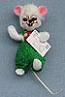 Annalee 3" Mouse with Letter Ornament 2017 - Mint - 700017