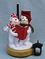 Annalee 5" Carolling Bears with Lighted Street Lamp - Excellent - 629802a