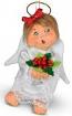 Annalee 3" Angel with Holly Ornament 2021 - Mint - 710321