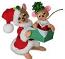 Annalee 5" & 3" Holiday Cheer Gift Mice 2021 - Mint - 610221