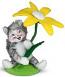 Annalee 4" Tiger Flower Kitty Cat with Daffodil 2022* - Mint - 210422
