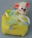 Annalee 3" Mouse in Yellow Baby Bag - Mint - 198203bew