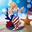 Annalee 8" Star-Spangled Splash Mermaid AIA 2025 - Mint - 912025