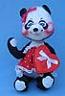 Annalee 10" Valentine Sweetheart Girl Panda Bear - Mint - 035086