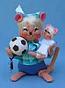 Annalee 6" Soccer Mom Mouse with Baby - Mint - 251109