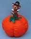 Annalee 3" Pilgrim Mouse on Pumpkin - Mint - 309306