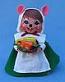 Annalee 6" Pilgrim Girl Mouse with Vegetables - Mint - 350608