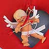 Annalee 15" Heart Mobile with 7" Cupid - Closed Eyes - Mint - 033084xo