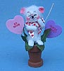Annalee 3" Mouse in Heart Garden - Mint - 033207