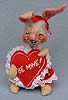 Annalee 7" Be Mine Valentine Bunny - Mint - 033584xo