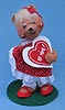 Annalee 10" Valentine Girl Bear Holding Heart - Mint - 035595