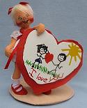 Annalee 7" Sweetheart Girl Holding Valentine - Open Eyes - Near Mint - 039094yeaha