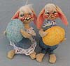 Annalee 5" Floppy Ear Boy & Girl Bunny with Eggs - Excellent- 0510-0505-83a