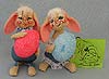 Annalee 5" Floppy Ear Boy & Girl Bunny with Eggs - Mint - 0510-0505-83sqox