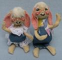 Annalee 5" Floppy Ear Boy & Girl Bunnies - Mint - 0510-0505-84set