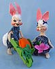 Annalee 7" Country Boy with Wheelbarrow & Girl Bunny - Mint - 0619-0617-91ox