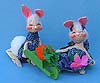 Annalee 7" Country Boy & Girl Bunny with Wheelbarrow - Mint - 0619-0617-91xx