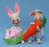 Annalee 7" Country Boy & Girl Bunny with Vegetables- Mint - 0625-0617-93