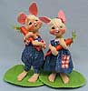 Annalee 7" Country Boy & Girl Bunny - Excellent - 0625-0617-97a