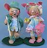 Annalee 10" E.P. Boy & Girl Bunny with Purse - Mint - 0656-0654-94