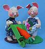 Annalee 10" Country Boy & Girl Bunny with Wheelbarrow - Mint - 0664-0662-91