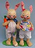 Annalee 18" Country Boy & Girl Bunny with Flowers - Mint - 0725-0720-92