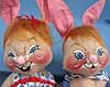 Annalee 18" Country Boy & Girl Bunny with Apples - Near Mint - 0725-0720-95tong