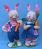 Annalee 18" Country Boy & Girl Bunny with Carrots - Mint - 0725-0720-97