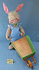 Annalee 18" Country Boy Bunny with Wheelbarrow - Mint - Signed - 072584s