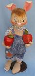 Annalee 30" Country Boy Bunny with Apples - Near Mint - 082095oxta