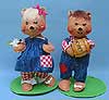 Annalee 10" Country Girl and Boy Bear with Honey Jar - Mint - 0942-0943-97