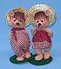 Annalee 8" Country Girl and Boy Bears - Mint - 0944-0945-01