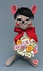 Annalee 6" Armful of Love Mouse Holding Conversation Candies 2014 - Mint - 100414