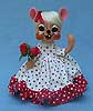 Annalee 6" Sweetheart Girl Mouse Holding Roses - Mint - 100711
