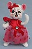 Annalee 6" Valentine Girl Mouse with Red Roses 2017 - Mint - 100717
