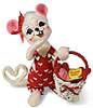 Annalee 6" Basket of Hearts Girl Mouse 2019 - Mint - 110419