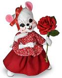 Annalee 6" Valentine Girl Mouse 2022 - Mint - 110722