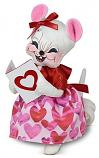 Annalee 6" Sweetheart Greetings Girl Mouse 2024 - Mint - 111024