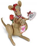 Annalee 10" Valentine Delivery Kangaroo and Joey 2021 - Mint - 111121
