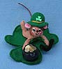 Annalee 3" Pot of Gold Mouse on Shamrock - Mint - 150110