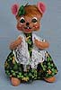 Annalee 6" St. Patrick's Girl Mouse with Shawl 2017 - Mint - 150517