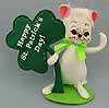 Annalee 8" Happy St. Patrick's Day Shamrock Mouse 2013 - Mint - 151013ox