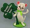 Annalee 8" Happy St. Patrick's Day Shamrock Mouse 2013 - Mint - 151013oxt