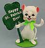 Annalee 8" Happy St. Patrick's Day Shamrock Mouse 2013 - Mint - 151013