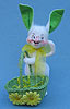 Annalee 6" Bunny with Green Basket - Mint - 152207