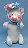 Annalee 10" Easter Parade Girl Pig - Mint - 154088x