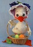 Annalee 12" E.P. Duck with Lavender Hat & Basket - Mint - 155583lav