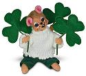 Annalee 5" Shamrock Mouse 2022 - Mint - 160322