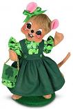 Annalee 6" St. Patrick's Girl Mouse with Purse 2022* - Mint - 160622